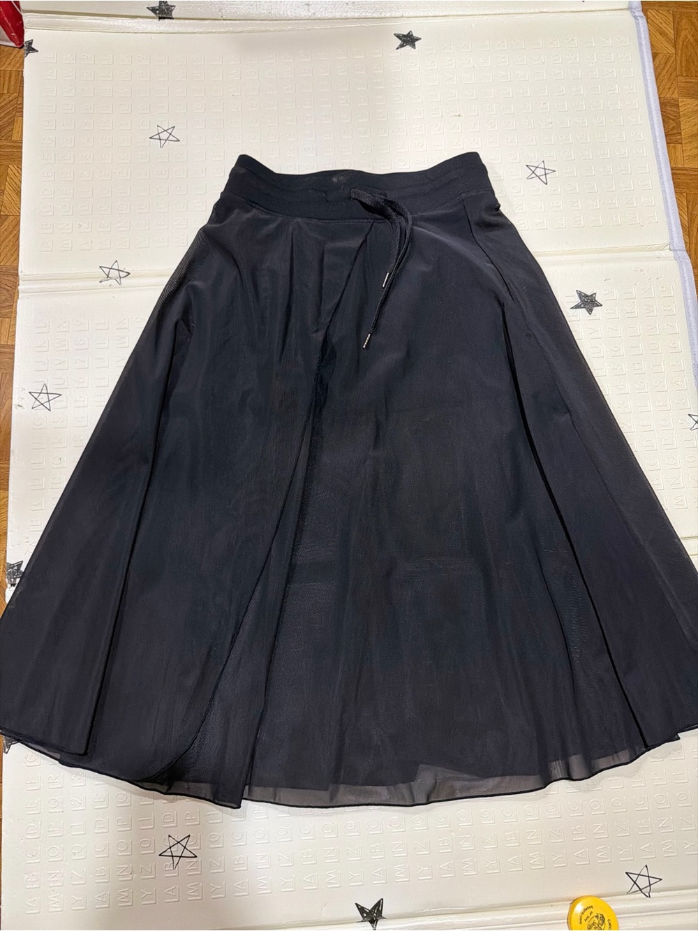 HALARA Black Circle Skirt with Drawstring Waist
